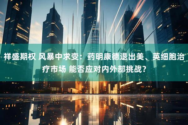 祥盛期权 风暴中求变：药明康德退出美、英细胞治疗市场 能否应对内外部挑战？